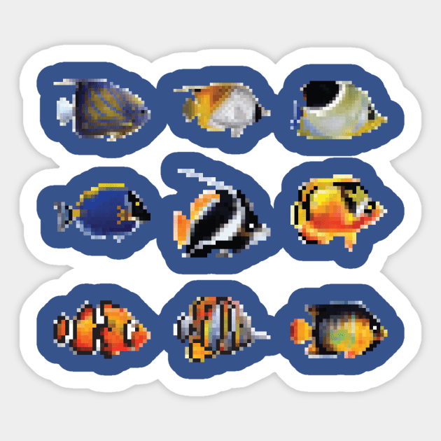 Fishxel Sticker by n_ram17